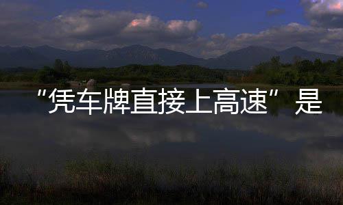 息解直接准确凭的信读上高速是不车牌